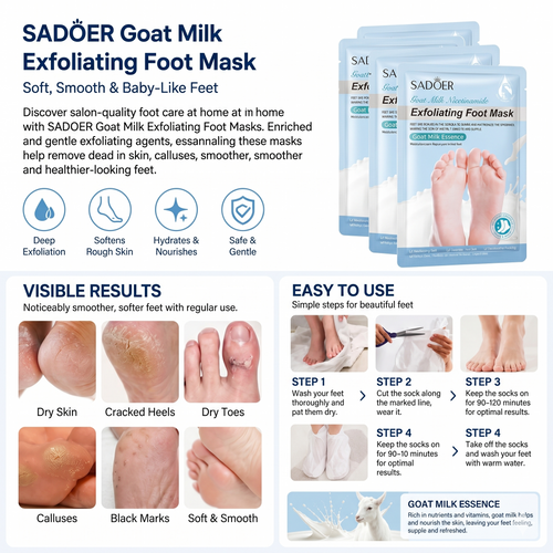 SADOER GOAT MILK EXFOLIATING FOOT MASK